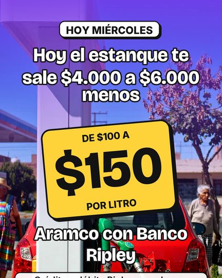 Bencina con descuento el miércoles