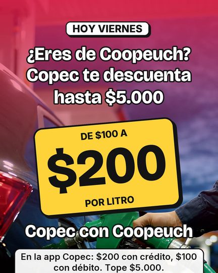 Bencina con descuento el viernes