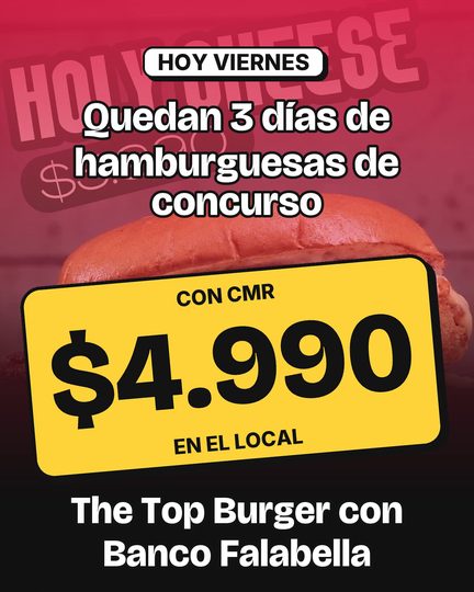 Quedan 3 días de The Top Burger