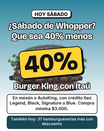 Burger King al 40% con Itaú
