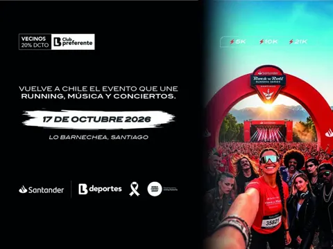 Santander Rock ‘N’ Roll Running Series Santiago 2026, deportes con descuento