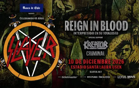 Slayer - 10 de diciembre de 2026, música y espectáculos con descuento